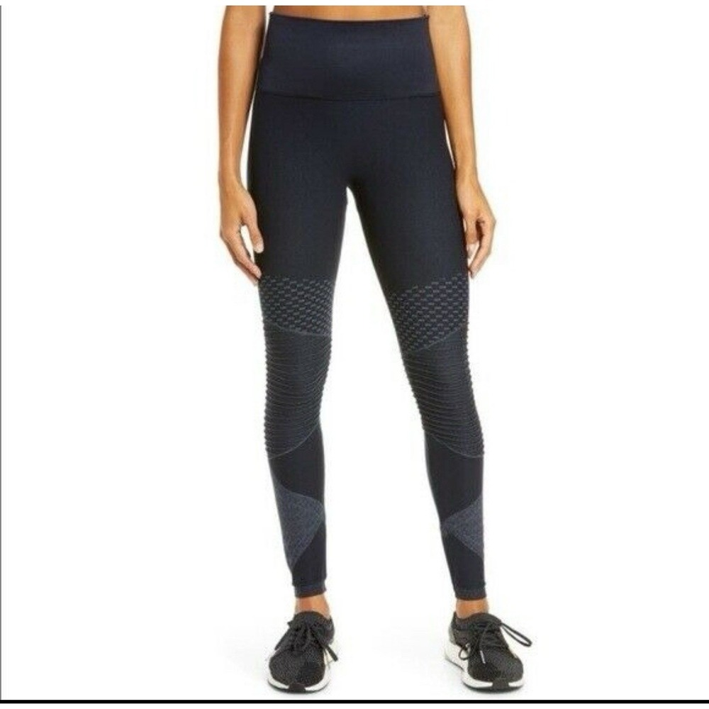 SPANX Black LOOK AT ME NOW Moto Style Leggings,‎ Size Small NWOT